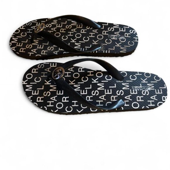 Michael Kors black and white flip flops Women's Size 10 - Picture 4 of 7